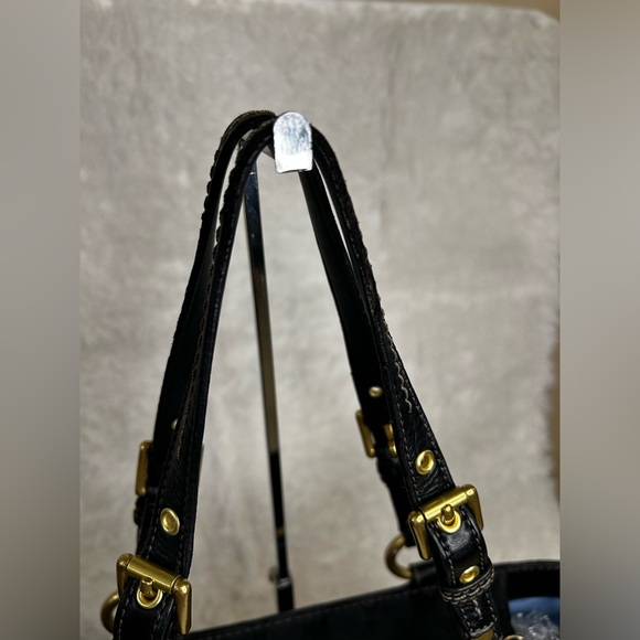 COACH SIGNATURE C GALLERY BLACK SHOULDER TOTE BAG PURSE SATCHEL - Picture 3 of 12